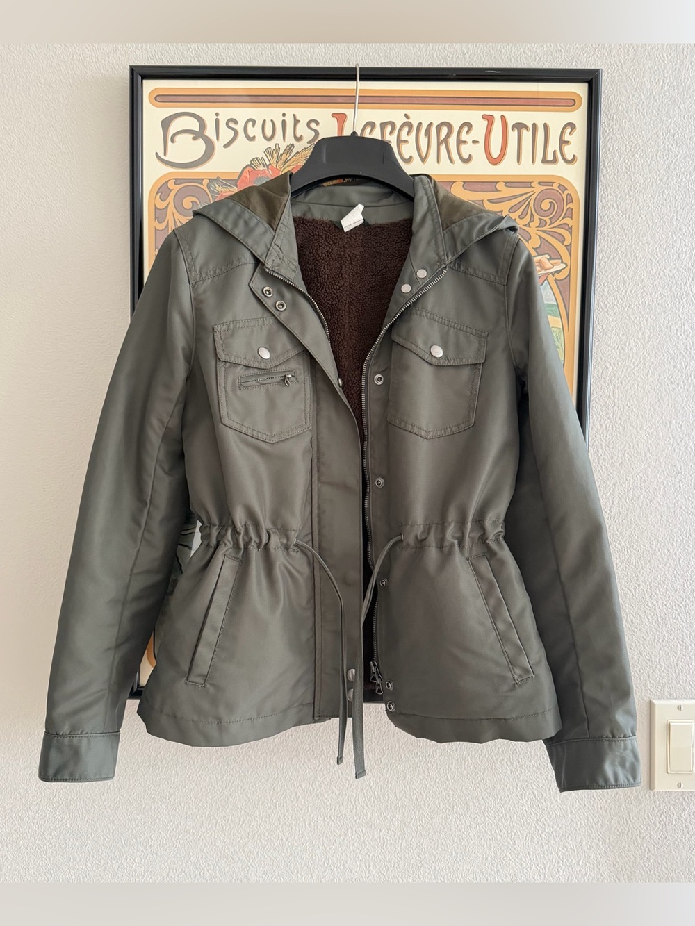 J. Crew Women's Olive Green Hooded Utility Jacket - 0
